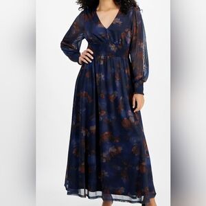 Elegant Navy Floral Dress